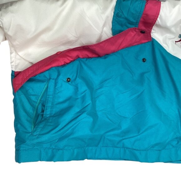 Vintage Roffe Pullover Half Zip Ski Jacket Women's Size Medium Pink Blue‎ White - Picture 7 of 10